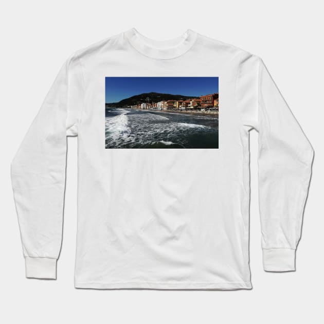 Liguria landscape photography beach and sea Long Sleeve T-Shirt by marghe41